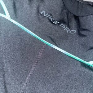 Nike Pro Black and Teal Leggings
